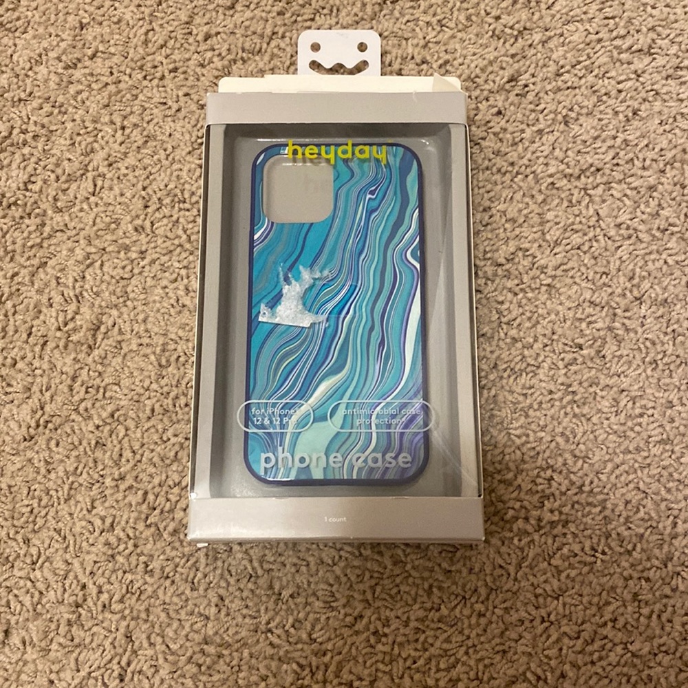 IPhone 12 heyday case turquoise blue white